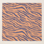 Pañuelo Patrón Naranja rosa azul de la Marina de Moda<br><div class="desc">bufanda chiffon de Moda con un elegante patrón de cebra azul marino y naranja de papaya. Diseño elegante y de moda. Diseñado exclusivamente para usted por Happy Dolphin Studio. Si necesita ayuda o productos similares,  por favor contáctenos a happydolphinstudio@outlook.com.</div>