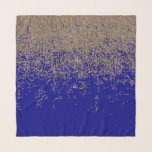 Pañuelo Pendiente de Ombre del purpurina del oro del azul<br><div class="desc">Falsa pendiente impresa moderna,  elegante,  y atractiva del ombre del purpurina del oro en fondo del azul de cobalto.</div>