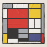 Pañuelo Piet Mondrian, Composición con Avión Rojo Grande<br><div class="desc">Una bufanda inspirada en la Composición de Piet Mondrian con grandes pinturas de arte moderno de Plano Rojo,  amarillo,  negro,  gris y azul de Stijl.</div>