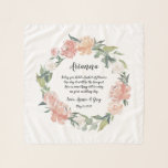Pañuelo Poema Chica de Flor Floral de verano medio<br><div class="desc">Regale a su chica de flores con esta bufanda dulce de chile con su nombre, sus nombres y un entrañable poema rodeado por una corona de flores de color rosa y melocotón que concuerdan con nuestra suite boda floral de verano. El poema dice: "Hoy tienes una cesta de flores, un...</div>