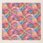 Pañuelo Poinsettia colorida de estropajo de patrón único<br><div class="desc">Bellamente diseñado usando el original y colorido arte de poinsettia de Victoria Grigaliunas. Se puede usar como envoltura o bufanda. Ideas únicas de regalo de cicatriz para las mujeres. Para ver más innovadoras tendencias de moda de bufanda visite www.zazzle.com/dotellabelle Arte único y diseño de Victoria Grigaliunas de Do Tell A...</div>