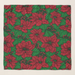 Pañuelo Poinsettia, patrón de Navidades<br><div class="desc">Patrón de navidad dibujado a mano con flores de poinsettia y bayas rojas</div>