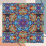 Pañuelo Psicodelia Kaleidoscope Azul Rojo y Verde<br><div class="desc">Este diseño de flores calidoscópicas psicodélicas presenta azul,  rojo y verde. Vibrantes imágenes trippy para el hippie moderno o para cualquiera que ame los colores vivos del funky!</div>