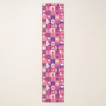 Pañuelo Retro Pink Purple Wine Bauhaus Pattern<br><div class="desc">Retro Pink Purple Wine Bauhaus Pattern Scarves and Wraps features a vintage wine pattern in pink, purple and white. Perfect gifts for wine lovers for birthdays,  celebrations,  thank you gifts,  staff,  Christmas and holiday gifts. Created by Evco Studio www.zazzle.com/store/evcostudio</div>