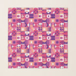 Pañuelo Retro Pink Purple Wine Bauhaus Pattern<br><div class="desc">Retro Pink Purple Wine Bauhaus Pattern Scarves and Wraps features a vintage wine pattern in pink, purple and white. Perfect gifts for wine lovers for birthdays,  celebrations,  thank you gifts,  staff,  Christmas and holiday gifts. Created by Evco Studio www.zazzle.com/store/evcostudio</div>