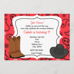Pañuelo Rojo de Vaquero Invitación Western Country