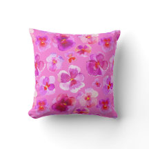 Pañuelo rosa florido acuarela moderna almohada de 