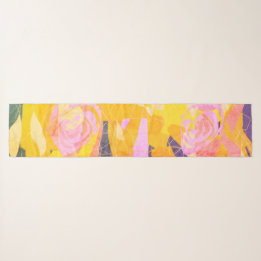 Pañuelo Shabby Chic Purple Green Pink Yellow Floral Scarf