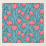 Pañuelo Tulipanes azules y rojos<br><div class="desc">Tulipanes en azul y rojo,  sin soldadura</div>