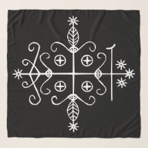 Veve Blanco de Papa Legba sobre Negro