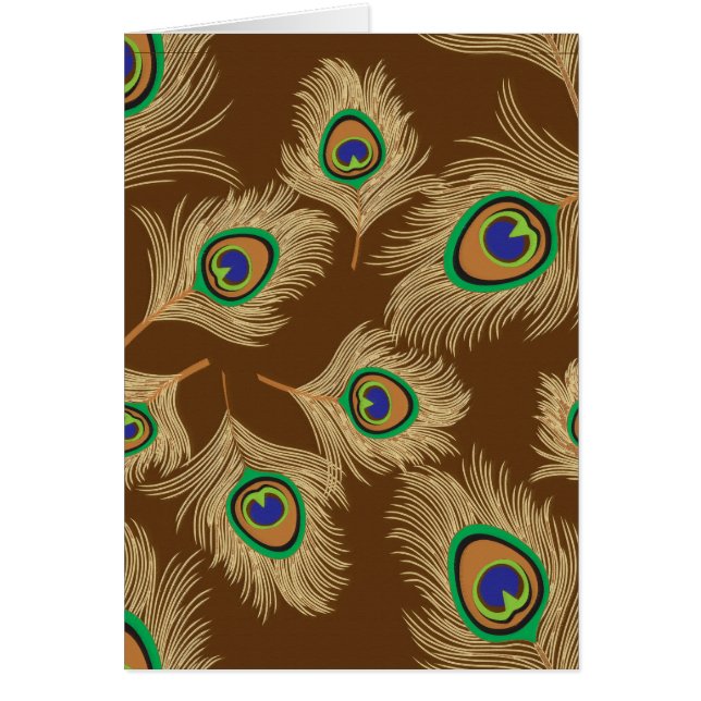 Pañuelos de pavo real beige en marrón chocolate (Frente)