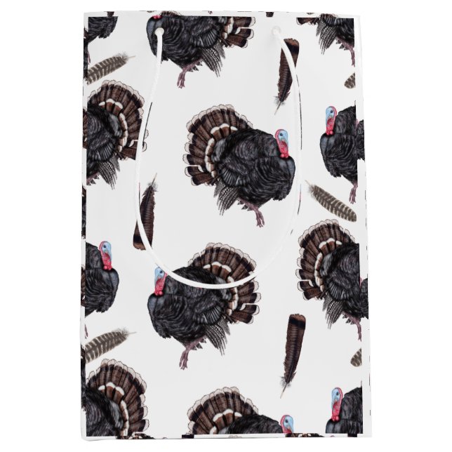 Pañuelos y pavos - Bolsa de regalo blanca (Anverso)