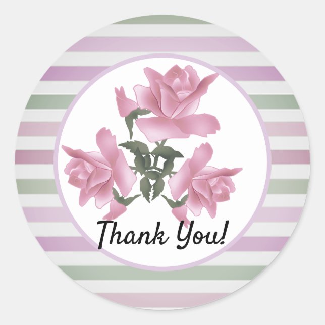 Pap de pegatina redondo clásico de patrón delicado (Anverso)