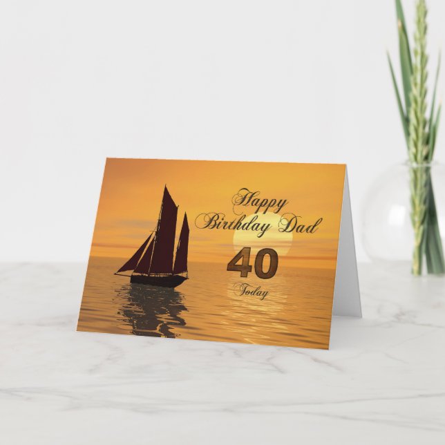 Papá, 40.ª tarjeta de cumpleaños del yate Sunset (Anverso)