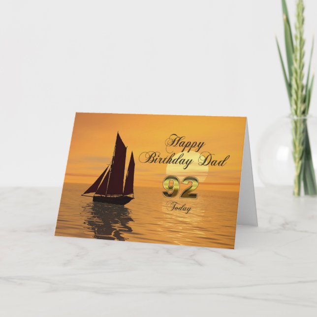Papá, 92ª tarjeta de cumpleaños del yate Sunset (Anverso)
