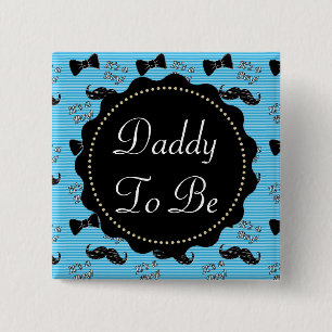 Papá a ser botón azul de Bowtie Baby Shower del