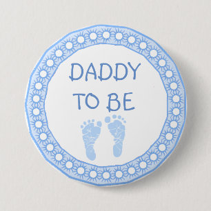 Papá a ser botón de Baby Shower del muchacho azul