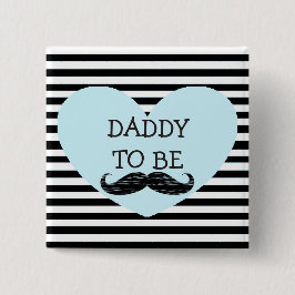 Papá a ser botón rayado negro del cuadrado del