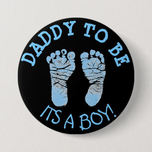 Papá a ser negro y azul del botón de Baby Shower