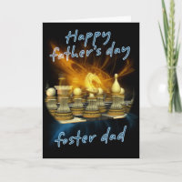 Papá adoptivo - tarjeta del día de padre - ajedrez