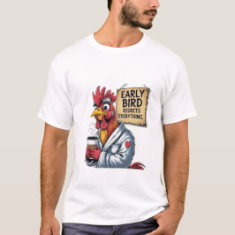 Papá Ave Temprano - Camiseta Graciosa De Rooster