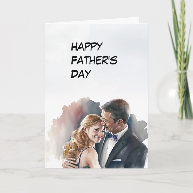 Papá baila con tarjeta del Día del Padre Hija (Anverso)