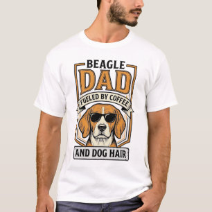 Papá Beagle Impulsado por Café y Camiseta de Pelo 