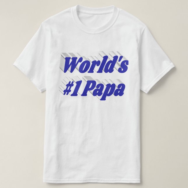 Papá con el texto azul de la camiseta (Diseño del anverso)