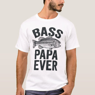Papa de Bajo Siempre Camiseta de Diseño de Pesca V