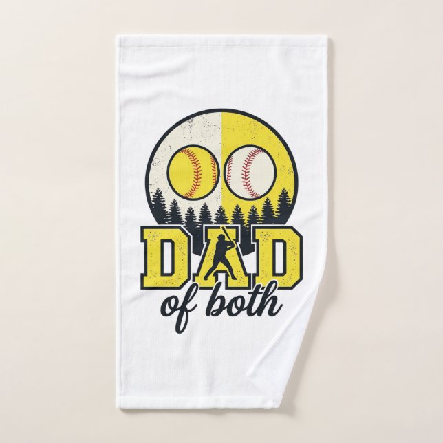 Papá de béisbol y sóftbol de ambos diseño vectoria (Toalla de mano)