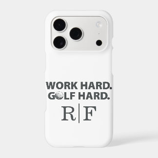 Papá de Golf Divertido Monograma Trabaja Duro Golf