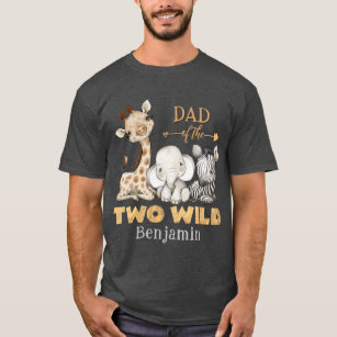 Papá de la camiseta de cumpleaños de dos salvajes 