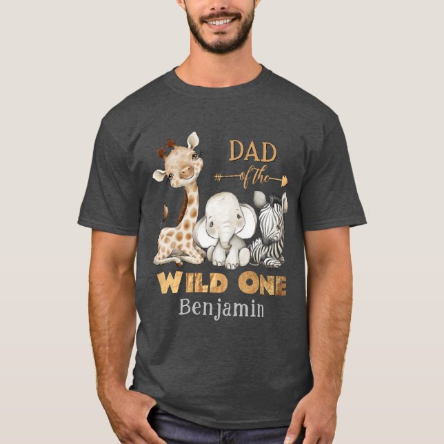 Papá de la salvaje camiseta de cumpleaños de un Sa (Anverso)