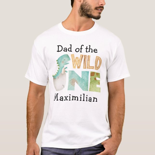 Papá de la salvaje camiseta de un dinosaurio (Anverso)