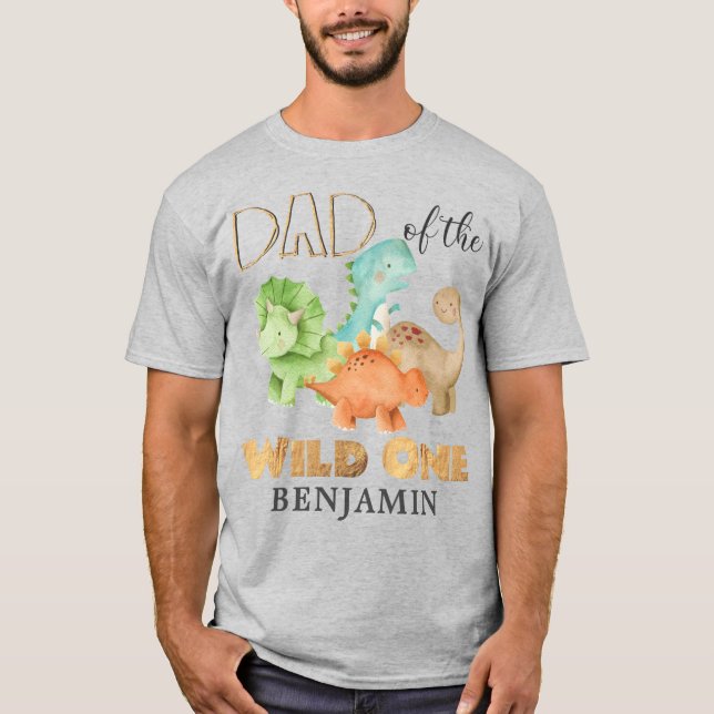 Papá de la salvaje camiseta de un dinosaurio (Anverso)