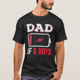 Papá De Seis Niños Camisetas De Día Del Padre Papi