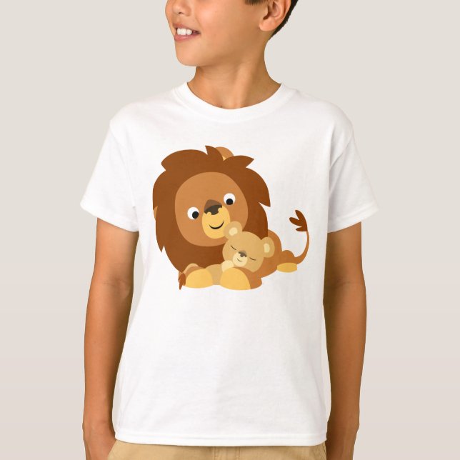 Papá del león del dibujo animado y camiseta (Anverso)