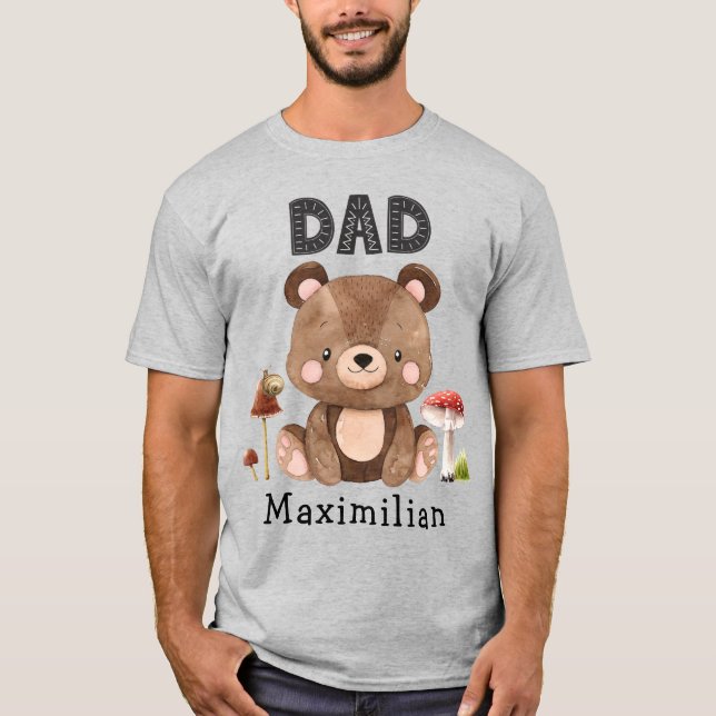 Papá del niño de cumpleaños bebé oso camiseta (Anverso)