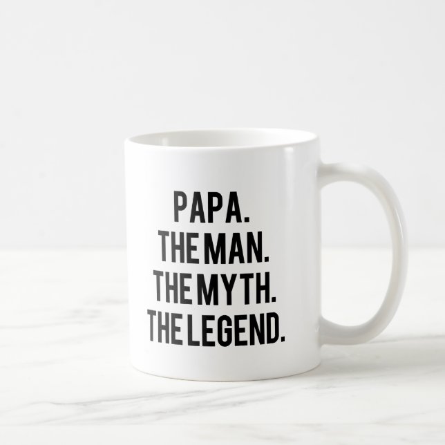 Papá el hombre el mito la taza divertida de la (Derecha)