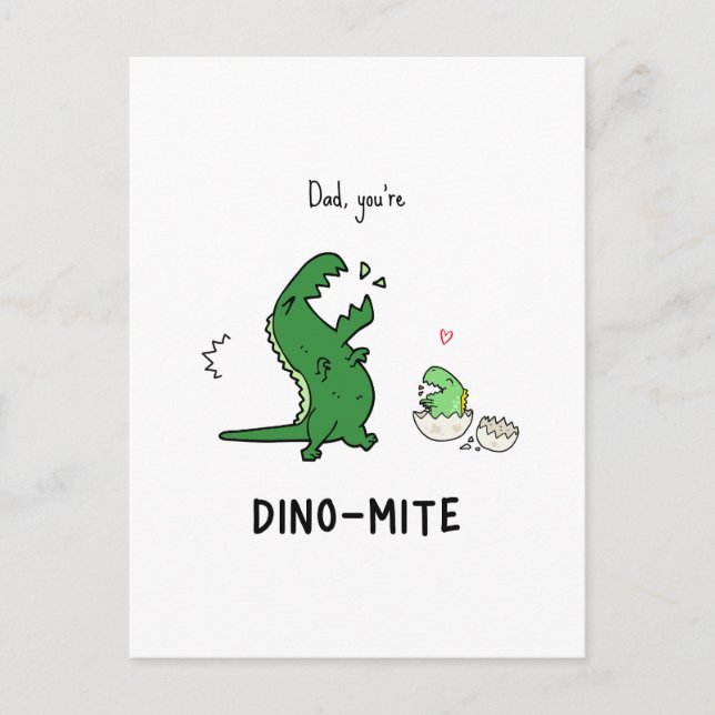 Papá, eres la postal de Dino-mite (Anverso)