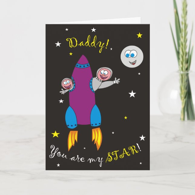 ¡Papá, eres mi estrella! Tarjetas para el día del  (Anverso)