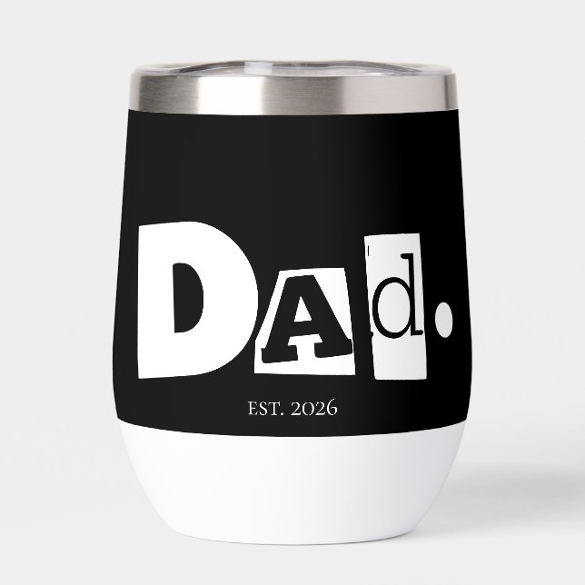 Papá Estableció Año Personalizado Moderna Negrita  (Trasero)