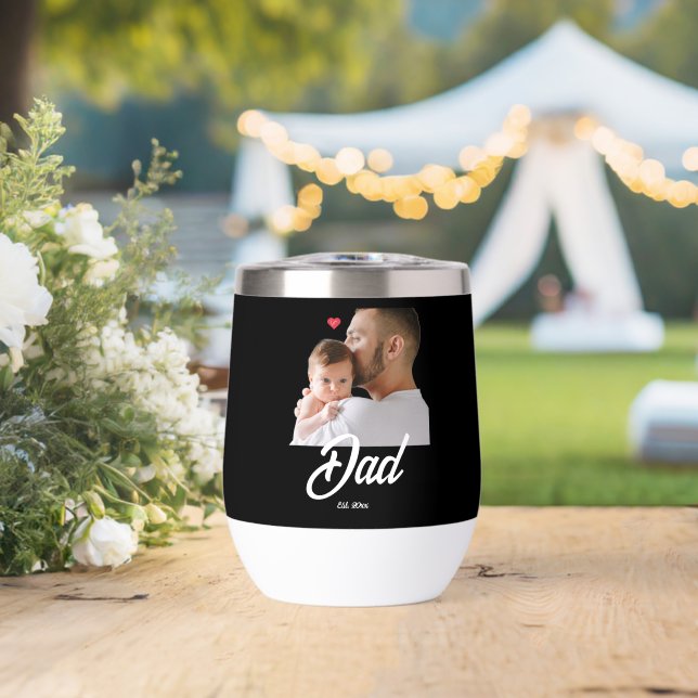 Papá Estableció Regalo Foto Corazón Divertido Guió (Boda (girada))