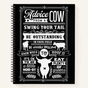 Papa Farmer recibe consejos de su cuaderno CowSpir