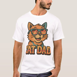 Papá Gato - Camiseta Graciosa Retro Cat