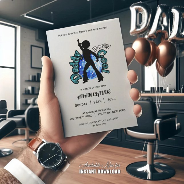 Papá Guay Disco Dance Padre Invitación del Día (Subido por el creador)