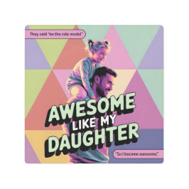 Papá Hija Retro Muro de arte La decoración del mod