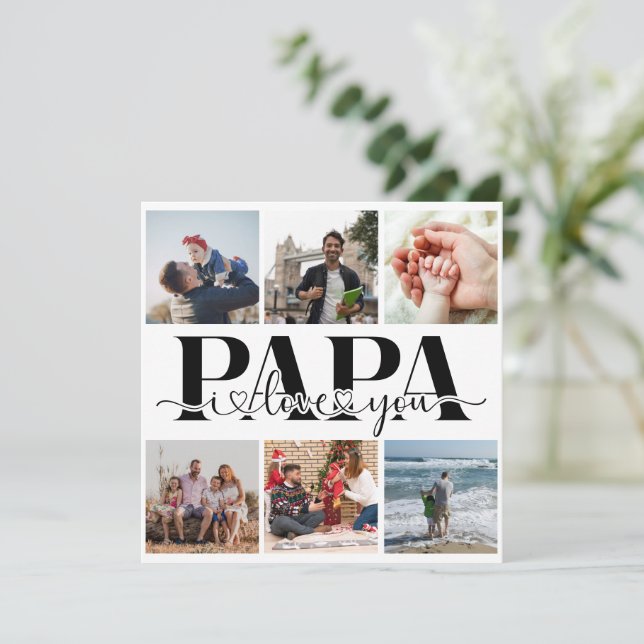 Papa I Love You Personalizado Collage de fotos (Anverso de pie)