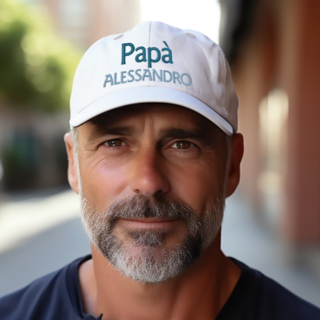 Papà Italiano con gorra bordada personalizada (Papà (Italian for Father or Dad)
Embroidered Baseball Cap)