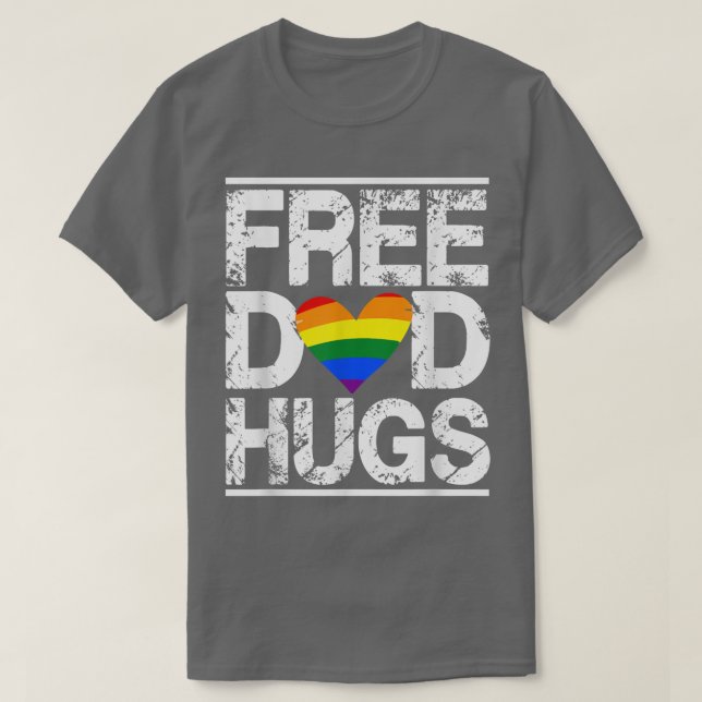 Papá libre abraza a Camisetas con regalo de orgull (Diseño del anverso)